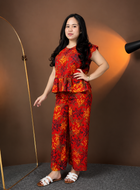 Premium Red Floral Printed Co-Ord Set for Women