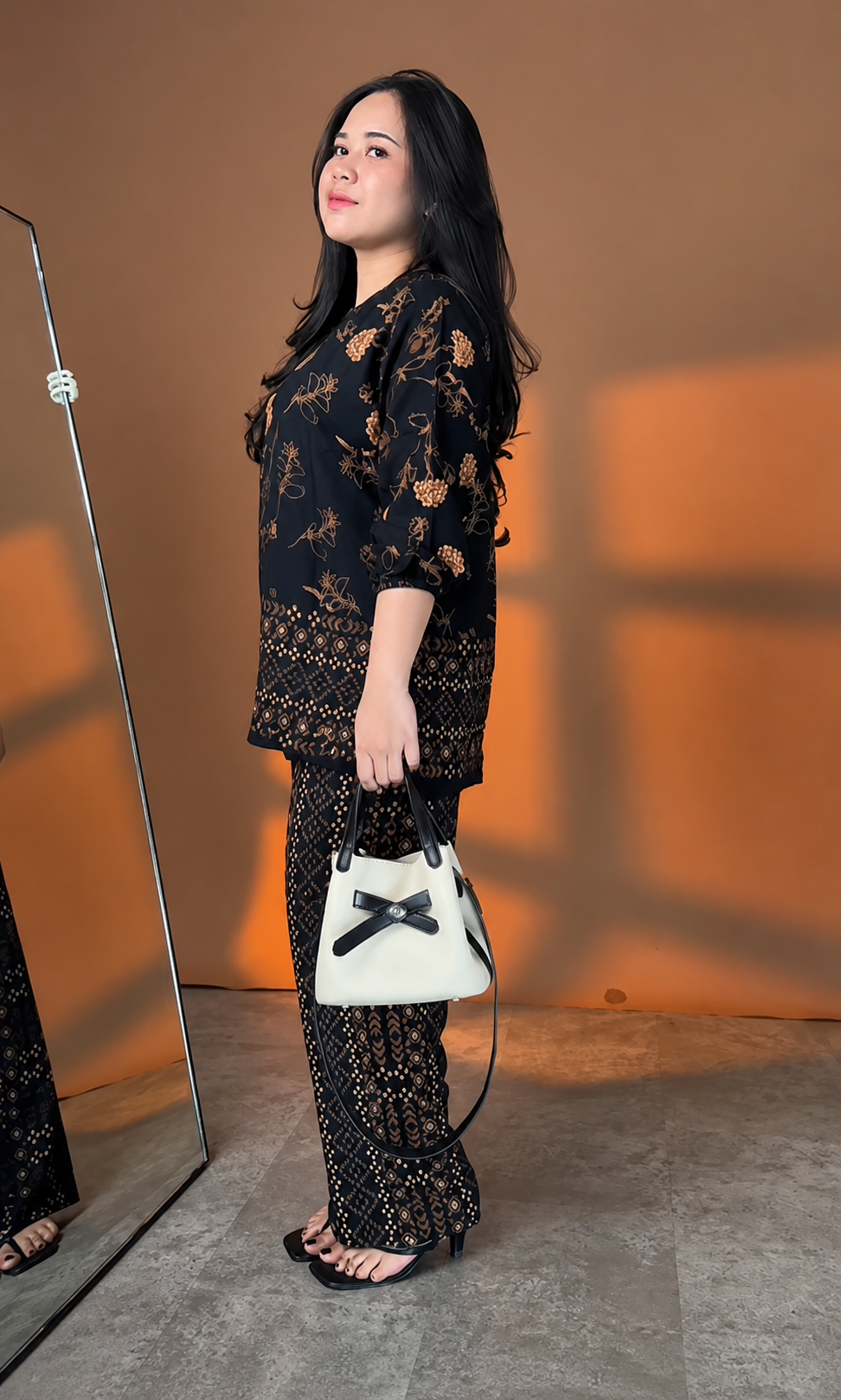 Premium Black Printed Rayon Co-Ord Set