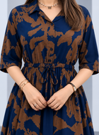Arabic-code Premium Printed Rayon Maxi Dress