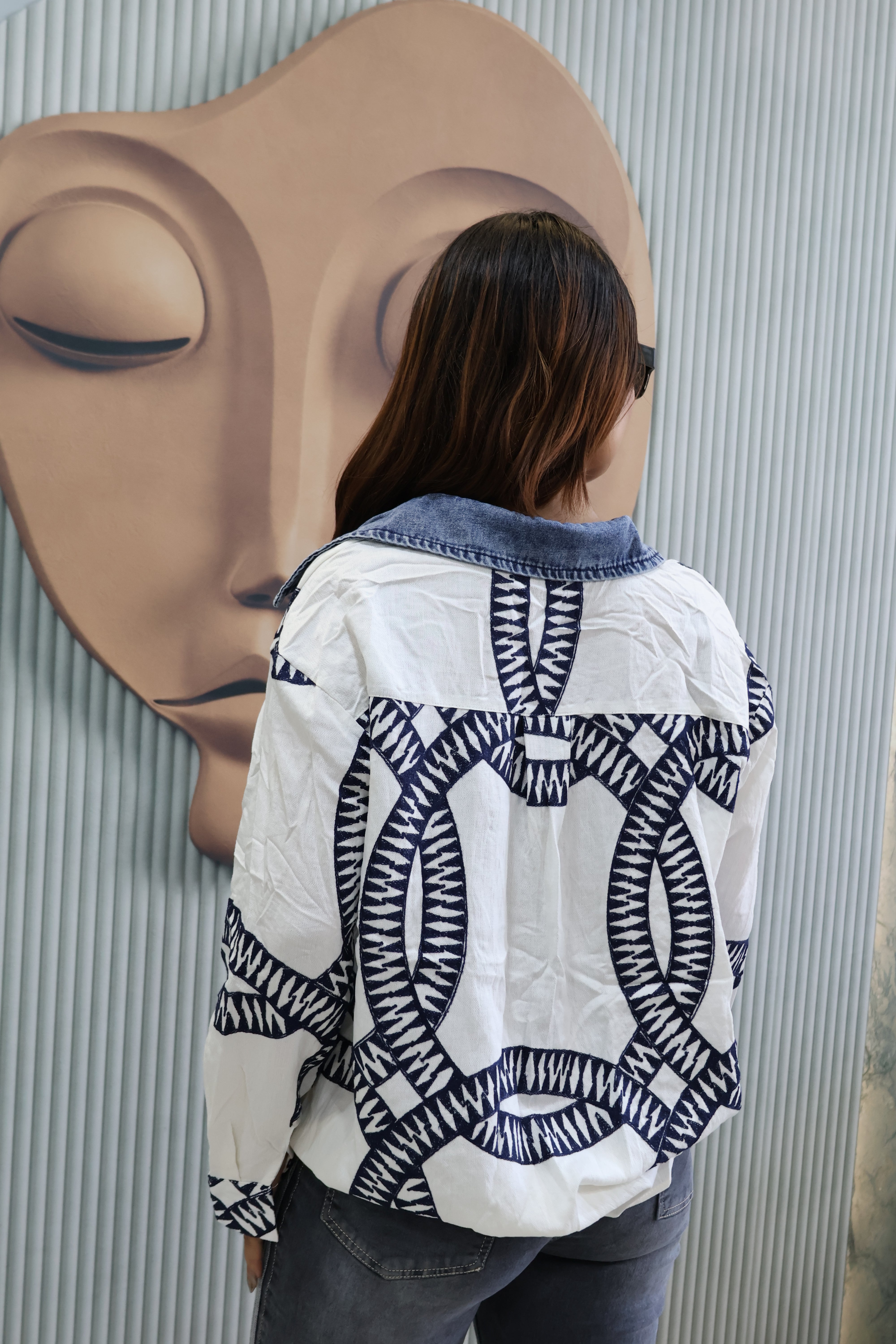 Designer Cotton Shirt with Handcrafted Work Detail