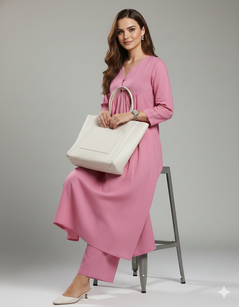 Cotton A-Line Kurta Set | Elegant Everyday Co-Ord