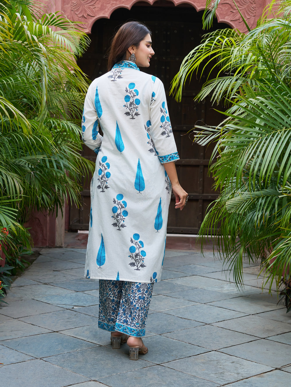 Floral Printed Kurta Set with Matching Dupatta