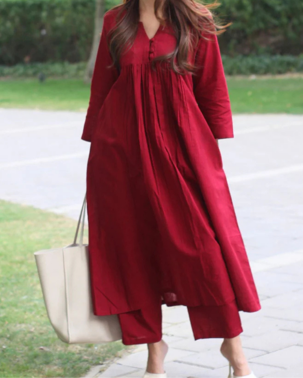 Cotton A-Line Kurta Set | Elegant Everyday Co-Ord