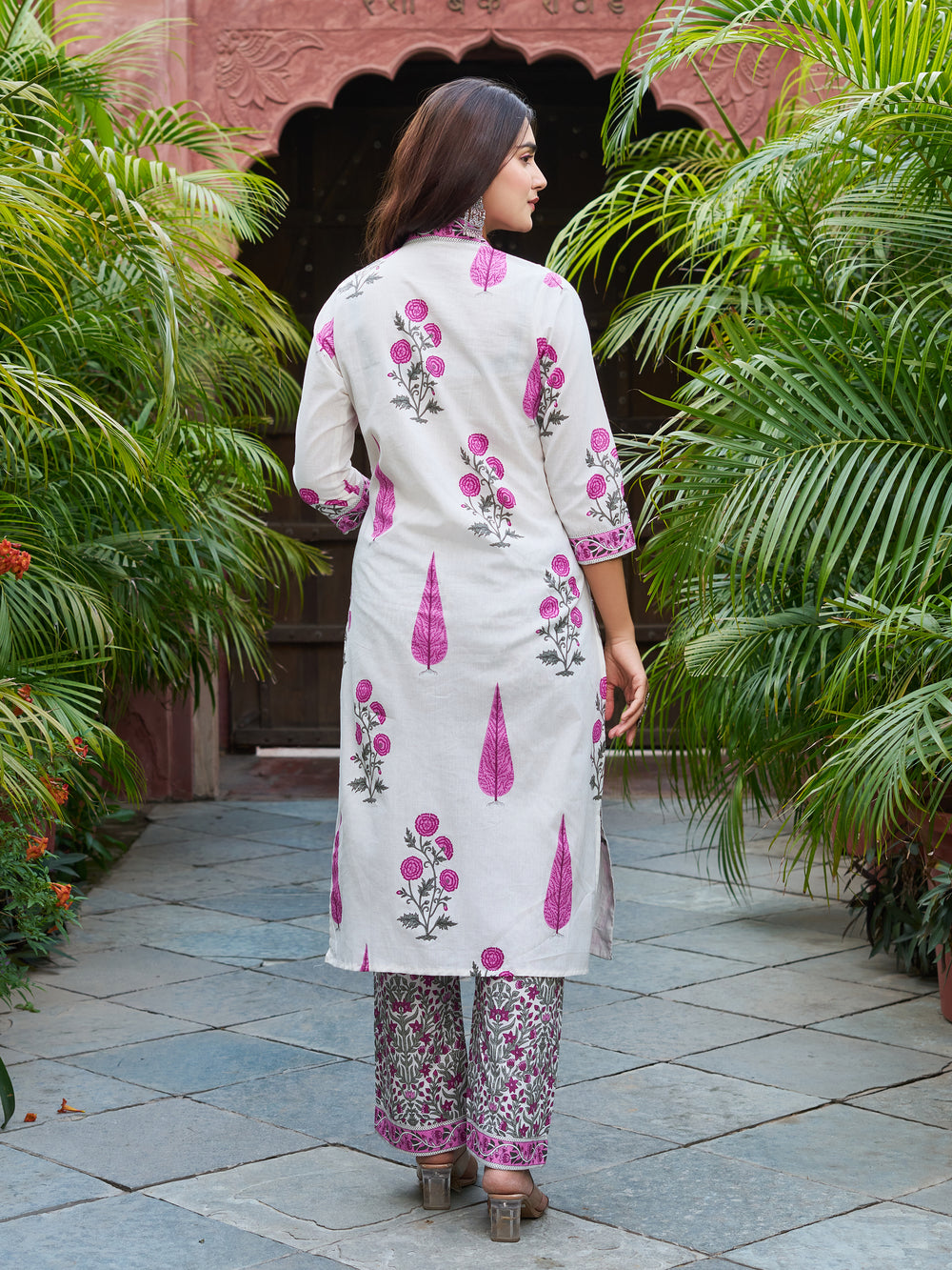 Floral Printed Kurta Set with Matching Dupatta